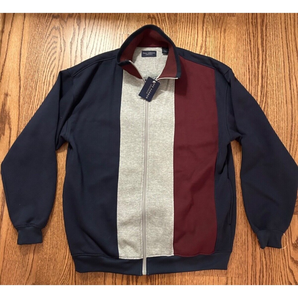 New Safe Harbor Sportswear Mens Sweatshirt Full zipper size L Multicolor NWT